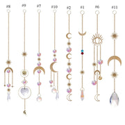 Home Decor Crystal Pendant Hanging Curtain Windchimes Sun Light Catcher Star Moon Pendant Rainbow Wind Chime