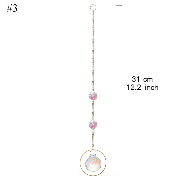 Home Decor Crystal Pendant Hanging Curtain Windchimes Sun Light Catcher Star Moon Pendant Rainbow Wind Chime