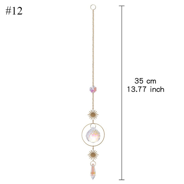 Home Decor Crystal Pendant Hanging Curtain Windchimes Sun Light Catcher Star Moon Pendant Rainbow Wind Chime