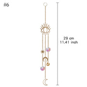 Home Decor Crystal Pendant Hanging Curtain Windchimes Sun Light Catcher Star Moon Pendant Rainbow Wind Chime