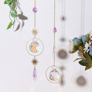 Home Decor Crystal Pendant Hanging Curtain Windchimes Sun Light Catcher Star Moon Pendant Rainbow Wind Chime